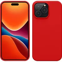 Kwmobile telefoonhoesje geschikt voor Apple iPhone 14 Pro Max - Hoesje met siliconen coating - Smartphone case in rood