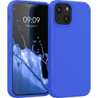 Kwmobile telefoonhoesje geschikt voor Apple iPhone 13 mini - Hoesje met siliconen coating - Smartphone case in Baltisch blauw