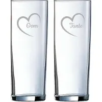 Arcoroc Gegraveerde longdrinkglas 31cl Tante met hartje & Oom met hartje