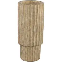 Ptmd Mitty Brown Cement Pot Wavy Ribs Round High S (Bruin, 20x45x20cm)
