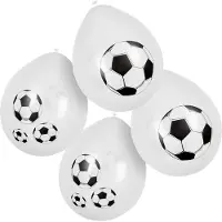 Boland 12x Voetbal themafeest ballonnen - ca. 25 cm - Feestversiering en decoraties