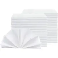 Zöllner set van 25 damast stoffen servetten, katoen, 40x40 cm, atlas rand, wit