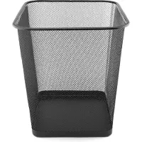 D.Rect Papiermand van draadvlechtwerk, afvalemmer, draademmer, kantoor afvalemmer, prullenbak, bureau-emmer, mesh, vierkant, 18 liter, zwart