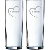 Arcoroc Longdrinkglas gegraveerd - 31cl - Bomma-Bompa-hartje