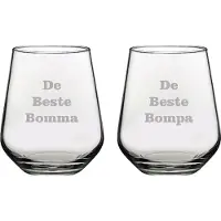 Pasabahce Drinkglas gegraveerd - 42,5cl - De Beste Bomma-De Beste Bompa