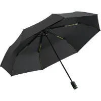 FARE Mini Style 5084 zakparaplu met handopening zwart limegroen 98 cm stormparaplu