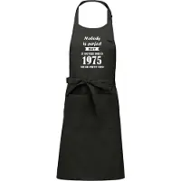 Kariban Cadeauschort - Tekstschort - Keukenschort - BBQ schort - verjaardag - vaderdag - moederdag - Nobody is perfect 1975 - chique grijs