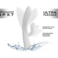 Dorcel Flexi Rabbit - verwarmingsvibrator met clitorisstimulatie (wit)