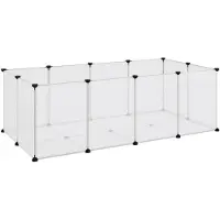 vidaXL Dierenhok klein 144x74x46,5 cm polypropeen en staal transparant