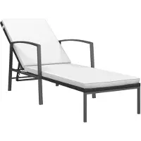 vidaXL Ligbed met kussen poly rattan zwart