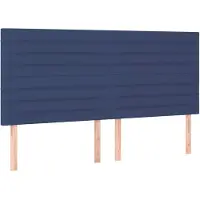 vidaXL Hoofdbord blauw 200x5x118/128 cm stof