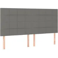 vidaXL Hoofdbord donkergrijs 160x5x118/128 cm Stof