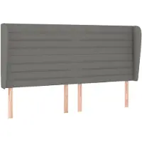 vidaXL Hoofdbord met randen 163x23x118/128 cm stof donkergrijs