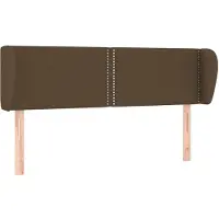 vidaXL Hoofdbord met randen 147x23x78/88 cm stof donkerbruin