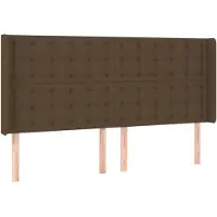 vidaXL Hoofdbord met randen 163x16x118/128 cm stof donkerbruin