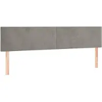 vidaXL Hoofdborden 200x5x78/88 cm fluweel lichtgrijs