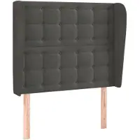 vidaXL Hoofdbord met randen 93x23x118/128 cm fluweel donkergrijs