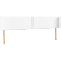vidaXL Hoofdbord met randen 203x16x78/88 cm kunstleer wit