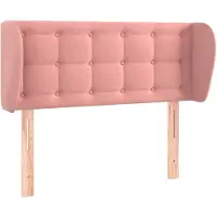 vidaXL Hoofdbord met randen 93x23x78/88 cm fluweel roze