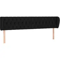 vidaXL Hoofdbord met randen 203x23x78/88 cm stof zwart