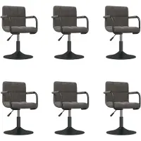 vidaXL Eetkamerstoelen draaibaar 6 st fluweel donkergrijs