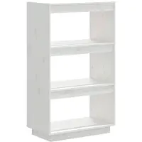vidaXL Boekenkast/kamerscherm 60x35x103 cm massief grenenhout wit
