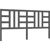 vidaXL Hoofdbord 186x4x100 cm massief grenenhout grijs