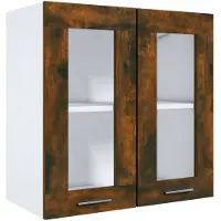 vidaXL Hangkast Lyon, glas, gerookt eikenfineer, 60x31x60 cm, houtvezel