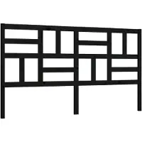 vidaXL Hoofdbord 206x4x104 cm massief grenenhout zwart