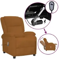 vidaXL Massagestoel elektrisch verstelbaar fluweel bruin