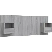vidaXL Hoofdbord met kastjes bewerkt hout grijs sonoma eikenkleurig