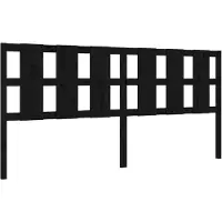 vidaXL Hoofdbord 205,5x4x100 cm massief grenenhout zwart