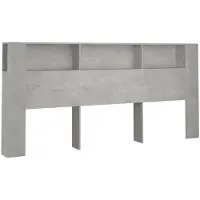 vidaXL Hoofdbordkast 220x18,5x104,5 cm betongrijs