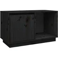 vidaXL Tv-meubel 74x35x44 cm massief grenenhout zwart