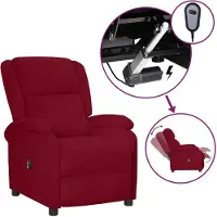vidaXL Fauteuil verstelbaar elektrisch stof wijnrood