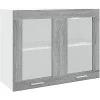 vidaXL Bovenkast Lyon 80x31x60 cm bewerkt hout grijs sonoma eikenkleurig