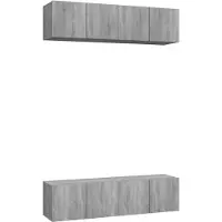 vidaXL Tv-meubelen 4 st 60x30x30 cm bewerkt hout grijs sonoma eiken