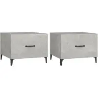 vidaXL Salontafel 2 st met metalen poten 50x50x40 cm betongrijs