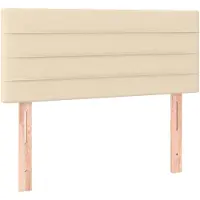 vidaXL Hoofdbord 90x5x78/88 cm stof crèmekleurig