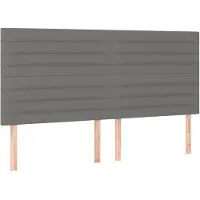 vidaXL Hoofdbord donkergrijs 160x5x118/128 cm Stof