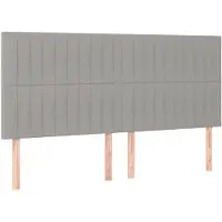 vidaXL Hoofdbord lichtgrijs 160x5x118/128 cm stof
