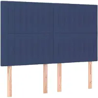 vidaXL Hoofdbord blauw 144x5x118/128 cm stof
