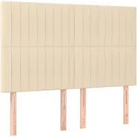 vidaXL Hoofdbord crème 144x5x118/128 cm stof