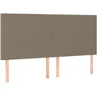 vidaXL Hoofdbord taupe 160x5x118/128 cm Stof