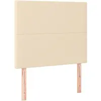 vidaXL Hoofdbord crème 100x5x118/128 cm stof