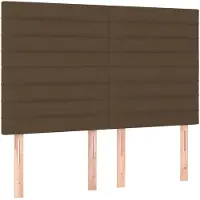 vidaXL Hoofdbord donkerbruin 144x5x118/128 cm stof