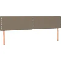 vidaXL Hoofdborden 180x5x78/88 cm stof taupe
