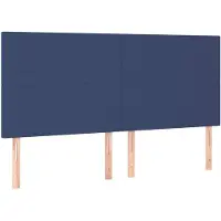 vidaXL Hoofdbord blauw 160x5x118/128 cm stof