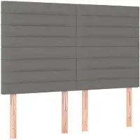 vidaXL Hoofdbord donkergrijs 144x5x118/128 cm Stof