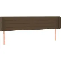 vidaXL Hoofdbord met randen 163x16x78/88 cm stof donkerbruin